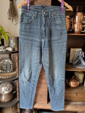 VINTAGE Relaxed Fit High Waist Jeans Washed Black, 27" Waist
